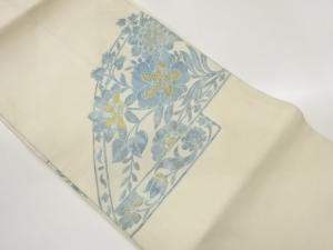 花葉模様織り出し名古屋帯